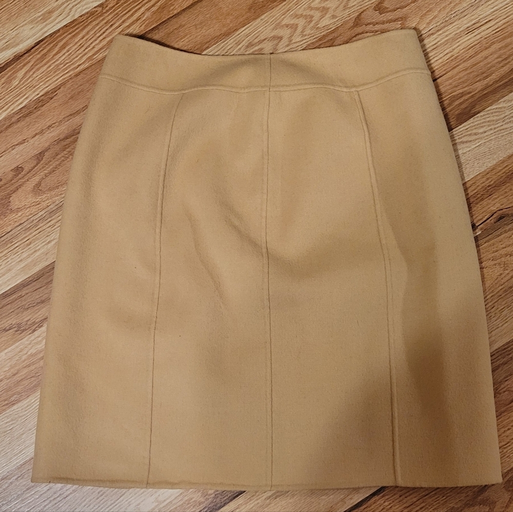Vintage wool camel colored skirt. Size 10. Excellent condition. By Carol Little